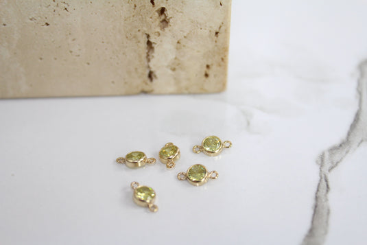 4mm CZ Sage Connector - 14K Gold Filled (Yellow)