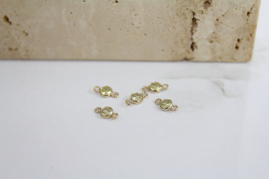 3mm CZ Sage Connector - 14K Gold Filled (Yellow)