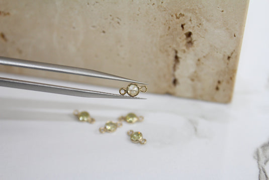 3mm CZ Sage Connector - 14K Gold Filled (Yellow)