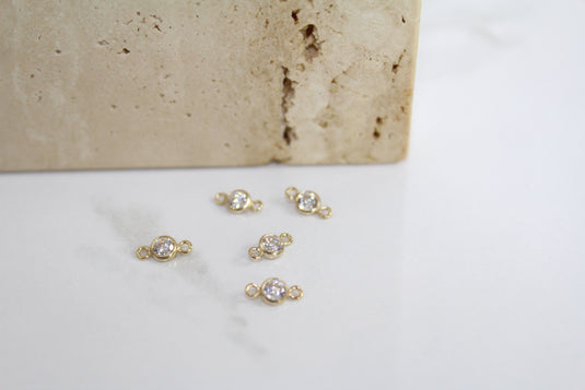 3mm CZ Crystal Connector - 14K Gold Filled (Yellow)