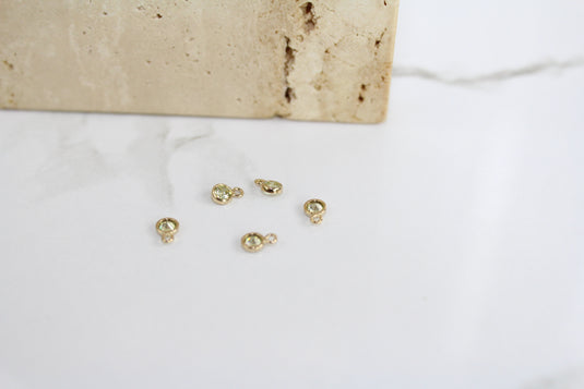 3mm CZ Sage Charm - 14K Gold Filled (Yellow)