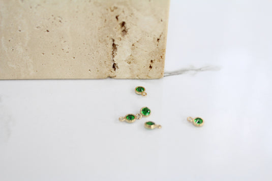 3mm CZ Jade Charm - 14K Gold Filled (Yellow)