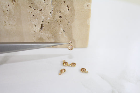 3mm CZ Champagne Charm - 14K Gold Filled (Yellow)