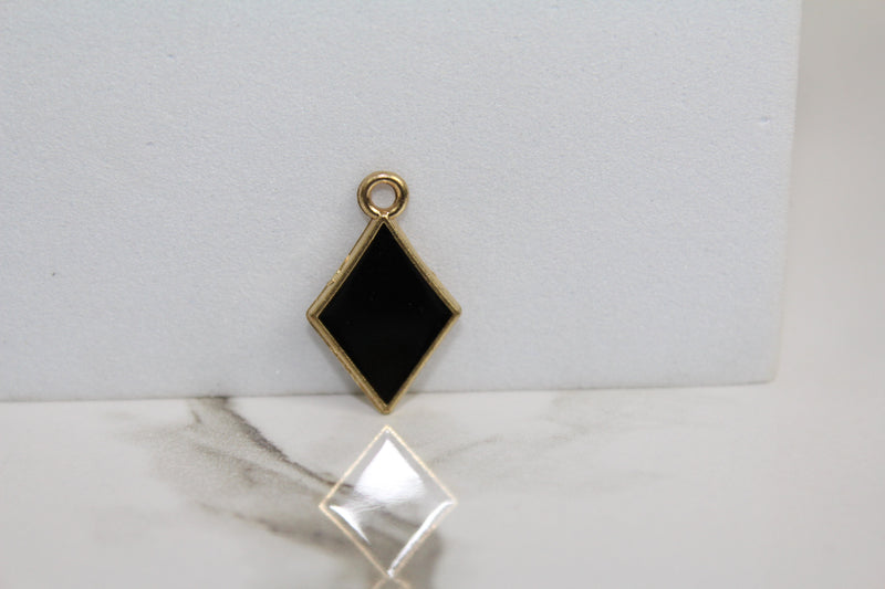 Load image into Gallery viewer, Black Diamonds Poker Charm - Gold Plated
