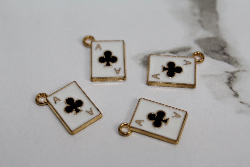 Load image into Gallery viewer, Ace of Clubs Charm - Gold Plated
