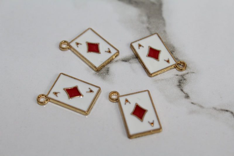 Load image into Gallery viewer, Ace of Diamonds Charm - Gold Plated
