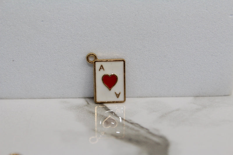 Load image into Gallery viewer, Ace of Hearts Charm - Gold Plated
