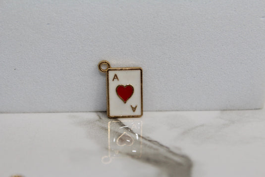 Ace of Hearts Charm - Gold Plated