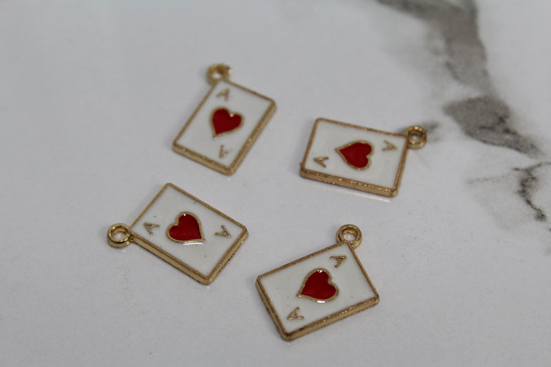 Load image into Gallery viewer, Ace of Hearts Charm - Gold Plated
