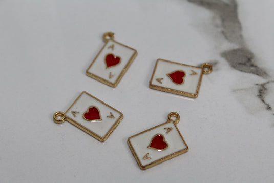 Ace of Hearts Charm - Gold Plated