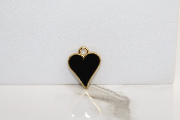 Back Heart Poker Charm - Gold Plated