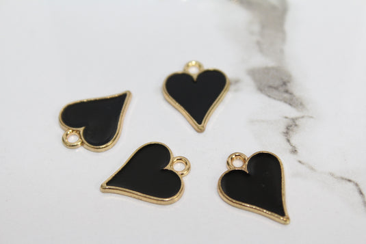 Back Heart Poker Charm - Gold Plated