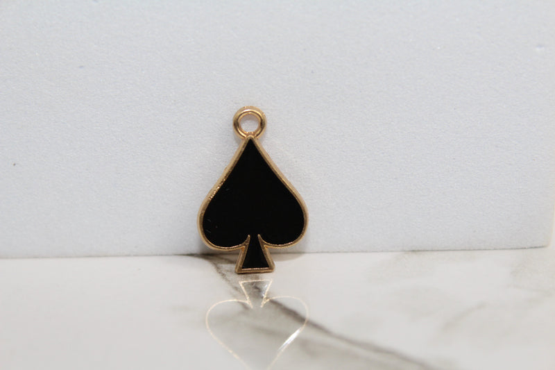 Load image into Gallery viewer, Black Spades Poker Charm - Gold Plated
