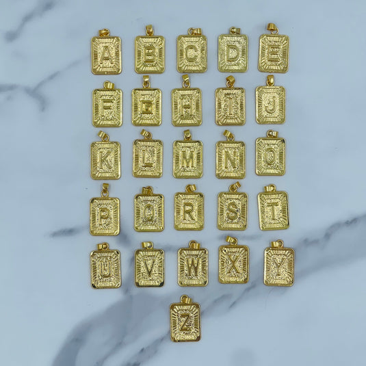 Gold Plated- Full Alphabet Framed Letter Charm
