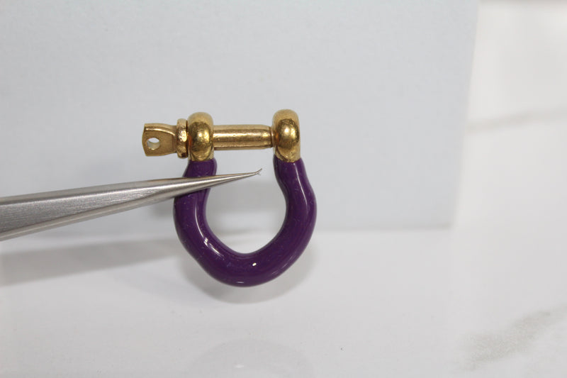 Load image into Gallery viewer, Purple Large Locking Clasp - Gold Plated
