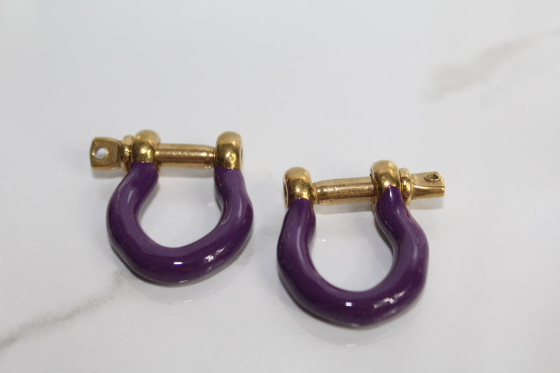 Load image into Gallery viewer, Purple Large Locking Clasp - Gold Plated
