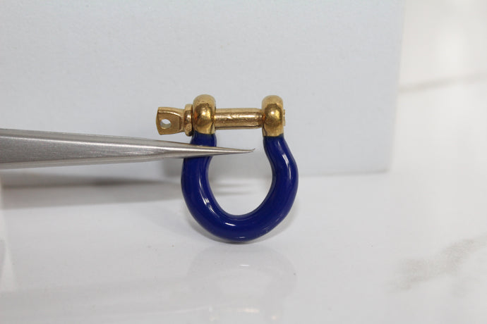 Navy Blue Locking Clasp - Gold Plated