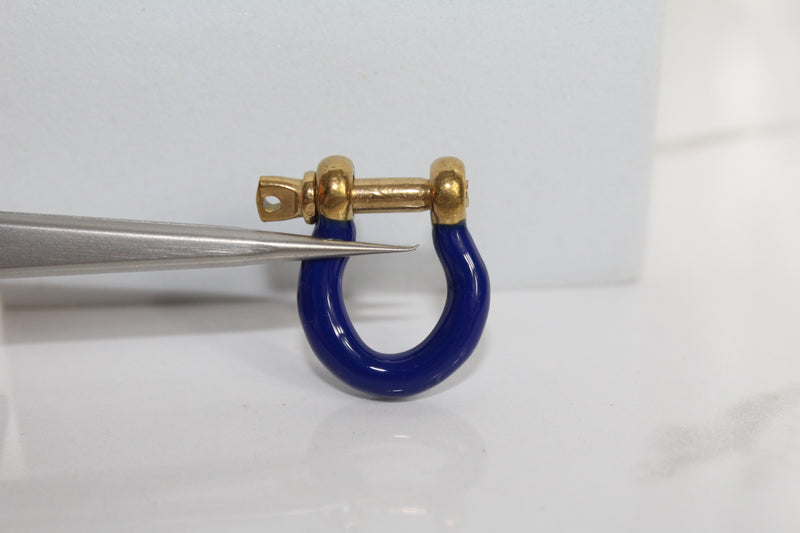 Load image into Gallery viewer, Navy Blue Locking Clasp - Gold Plated
