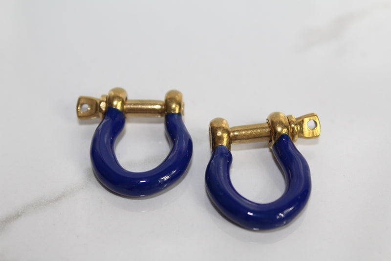 Load image into Gallery viewer, Navy Blue Locking Clasp - Gold Plated
