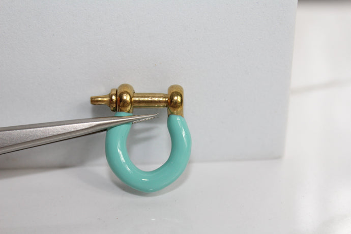 Teal Large Locking Clasp - Gold Plated