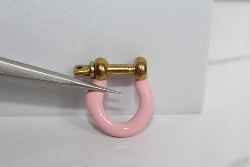 Load image into Gallery viewer, Light Pink Large Locking Clasp - Gold Plated
