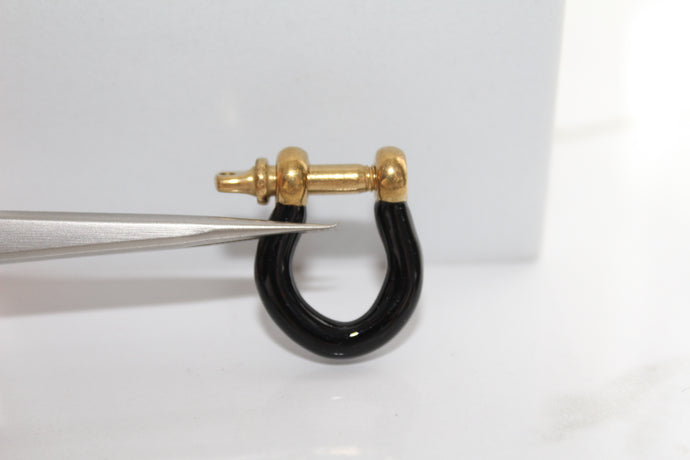 Black Large Locking Clasp - Gold Plated