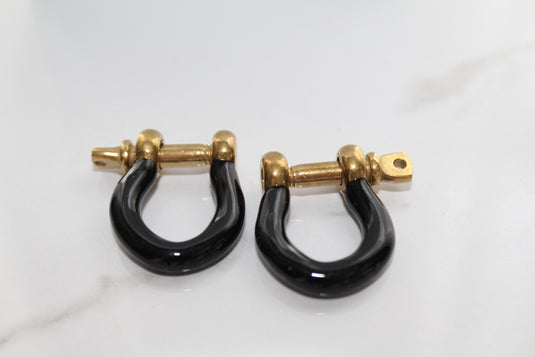 Black Large Locking Clasp - Gold Plated