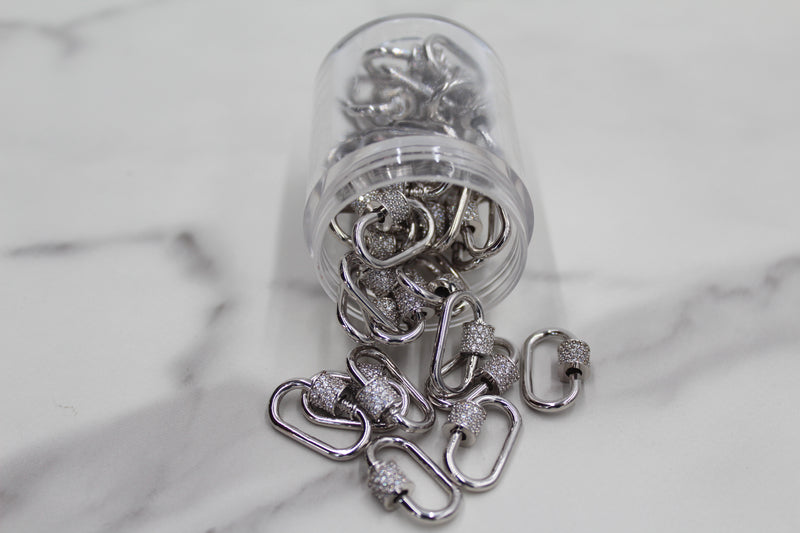 Load image into Gallery viewer, Carabiner Clasp with Screw Closure - Sterling Silver
