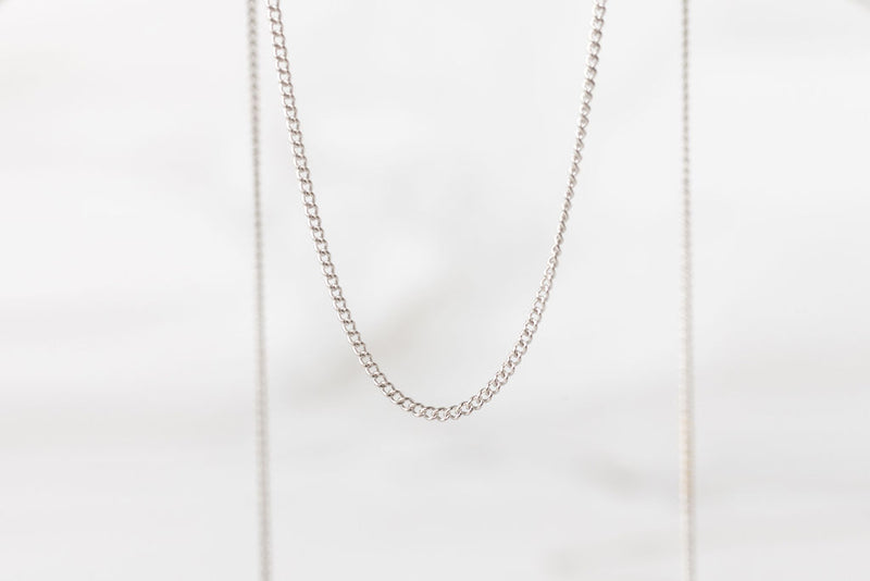 Load image into Gallery viewer, White Gold  Gold Chain  Gold  Curb LInk Chain  curb  14k gold chain  14k Gold
