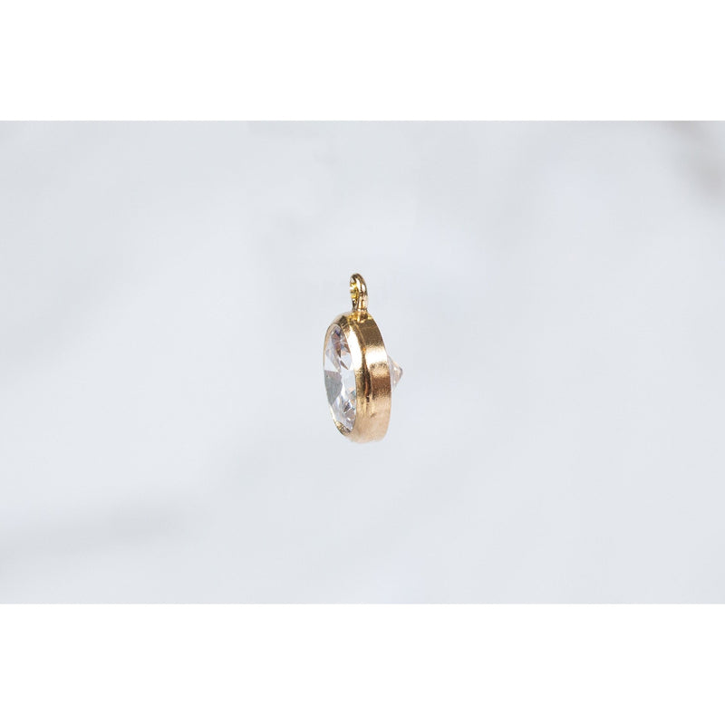 Load image into Gallery viewer, Gold Filled Yellow 6mm Round Bezel Set Cubic Zirconia Pendant
