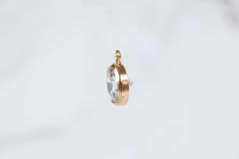 Load image into Gallery viewer, 6mm Cubic Zirconia Charm - 14K Gold Filled (Yellow)
