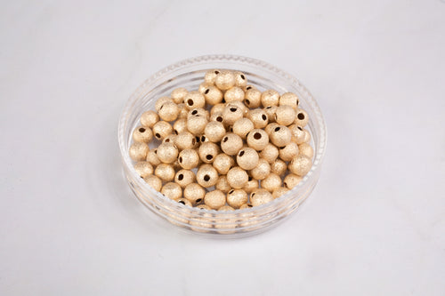 Round Ball Stardust Bead with No Stones - 14K Gold Filled (Yellow)