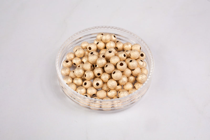 Load image into Gallery viewer, Gold Filled Round Ball Stardust Bead with No Stones
