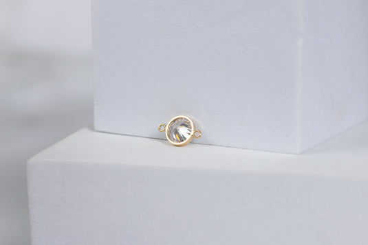 6mm Cubic Zirconia Connector - 14K Gold Filled (Yellow)