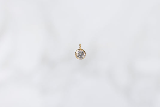 Cubic Zirconia Charm - Gold Filled (Yellow)