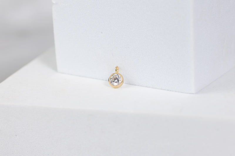 Load image into Gallery viewer, Cubic Zirconia Charm - Gold Filled (Yellow)

