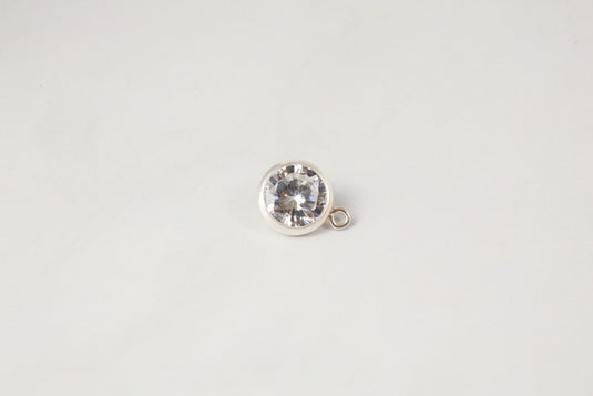 6mm Cubic Zirconia Charm - Sterling Silver