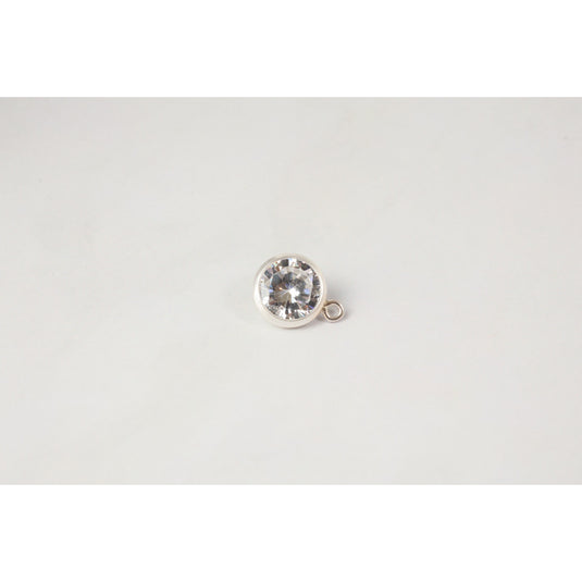 Cubic Zirconia Charm - Sterling Silver