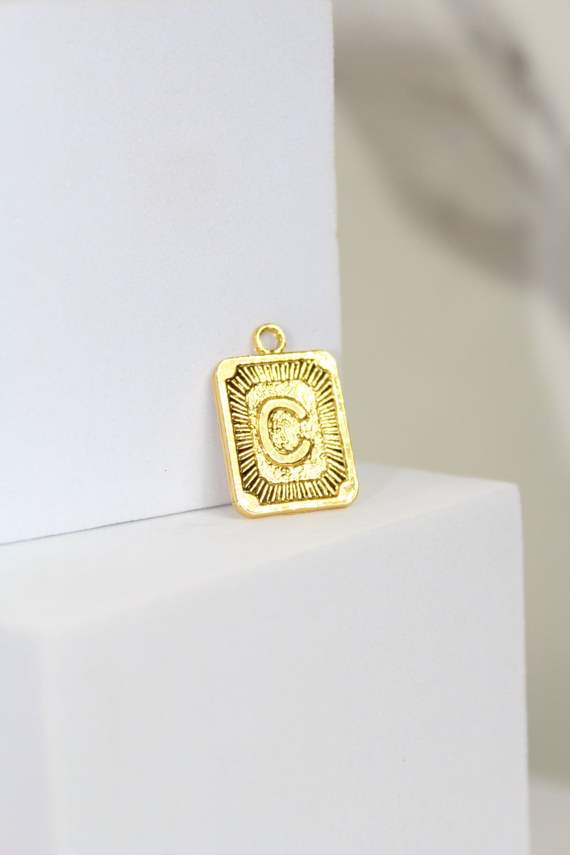 Load image into Gallery viewer, Framed Letter Charm - Gold Plated
