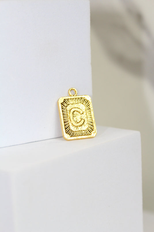 Framed Letter Charm - Gold Plated