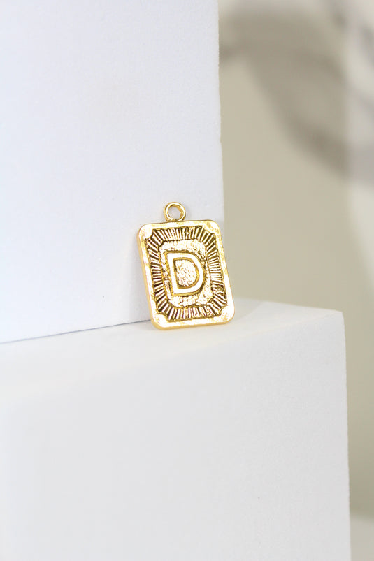 Framed Letter Charm - Gold Plated