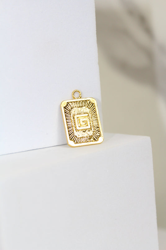 Framed Letter Charm - Gold Plated