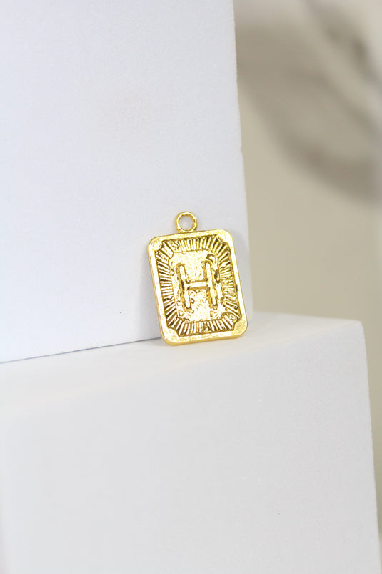 Framed Letter Charm - Gold Plated