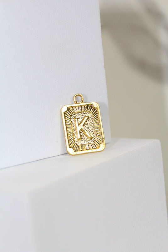 Framed Letter Charm - Gold Plated