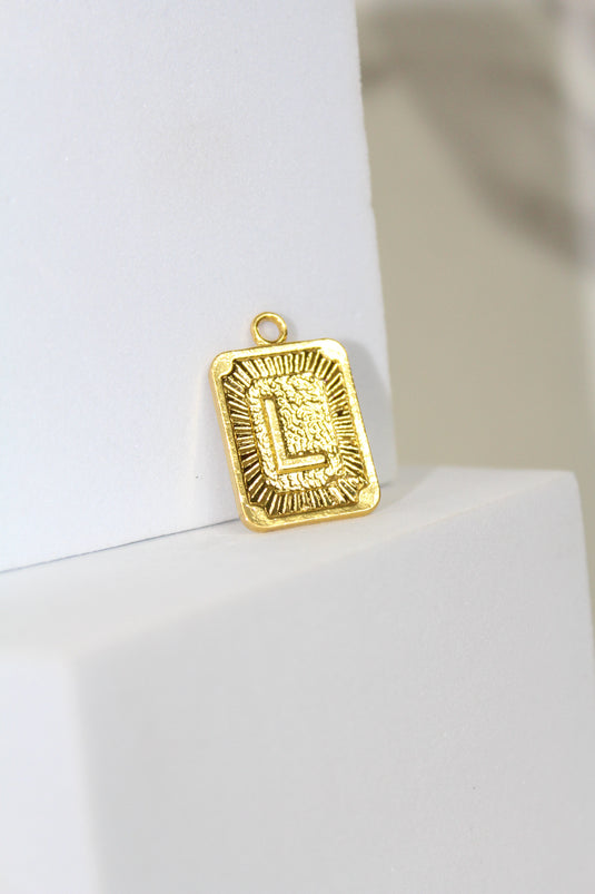 Framed Letter Charm - Gold Plated