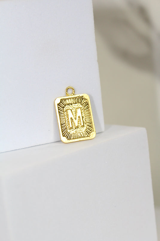 Framed Letter Charm - Gold Plated