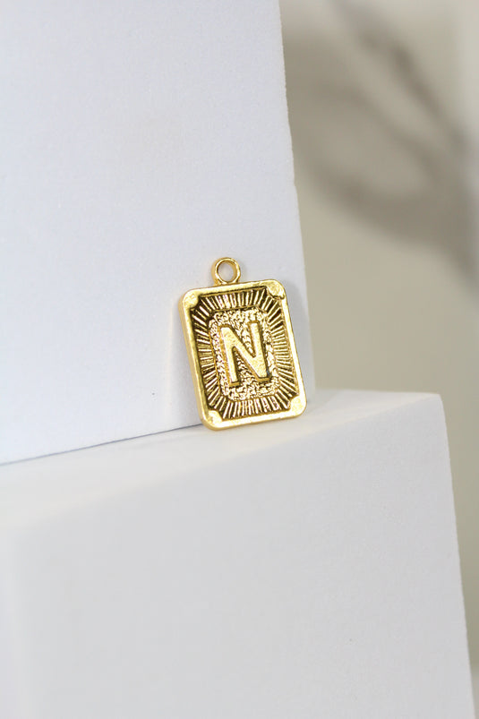 Framed Letter Charm - Gold Plated