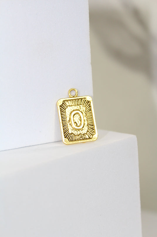 Framed Letter Charm - Gold Plated