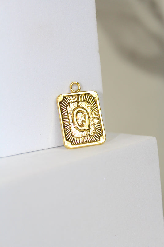 Framed Letter Charm - Gold Plated