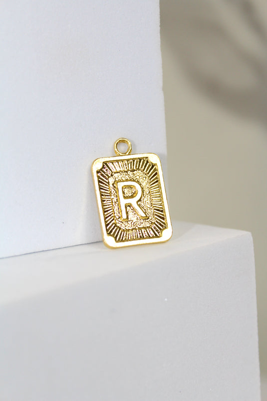 Framed Letter Charm - Gold Plated